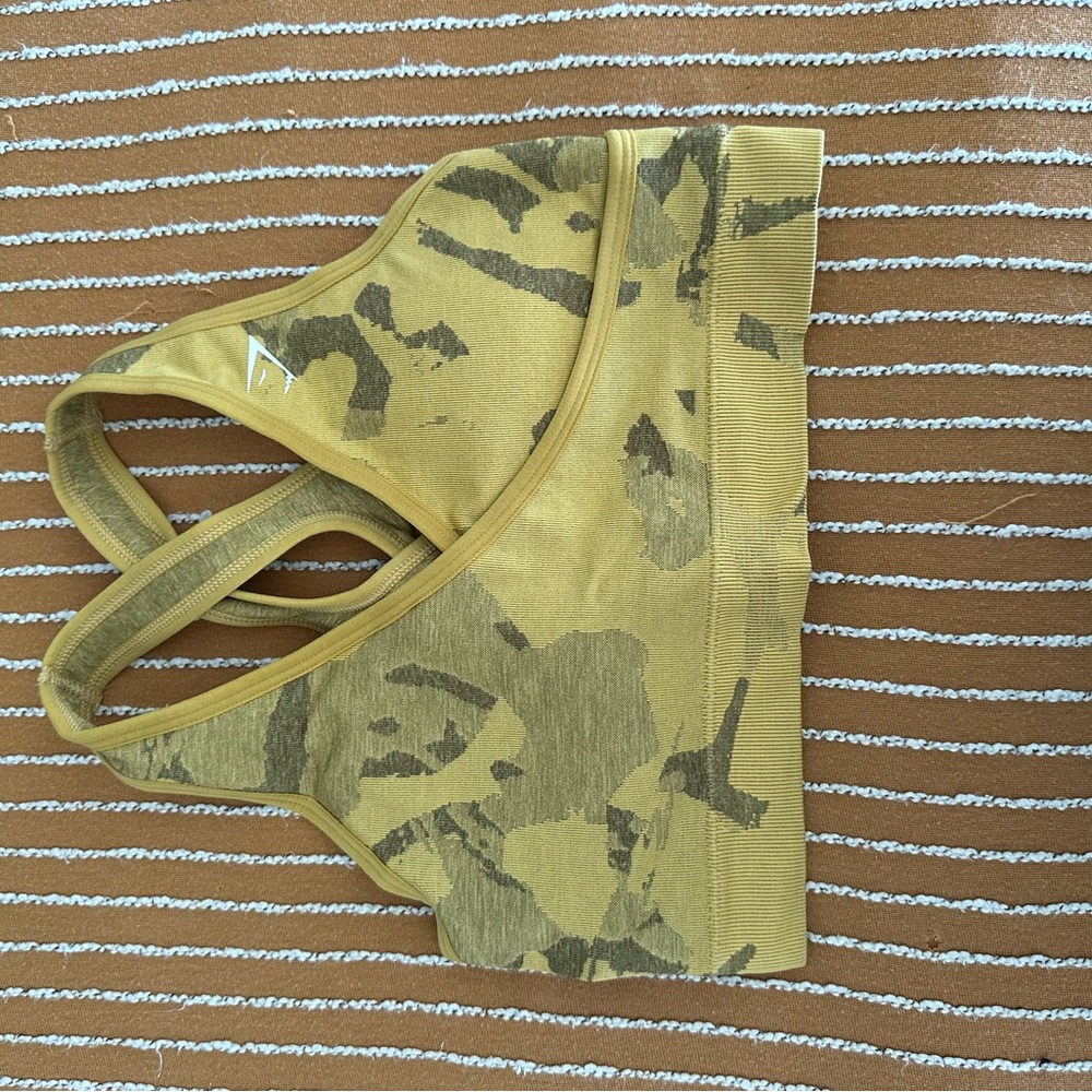 Gymshark Yellow Camo Sports Bra